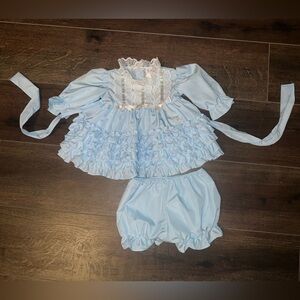 Vintage Martha’s Miniature Baby Blue baby girl dress
